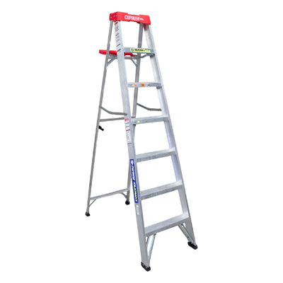 Escalera 2 en 1 tijera-recta de aluminio Cuprum
