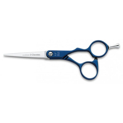 TIJERA TRES CLAVELES # 12605 - 5,5 PELUQUERO DURALUMINIO AZUL