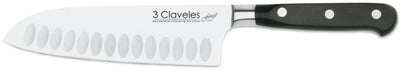 CUCHILLO TRES CLAVELES # 1565 INOX FORJADO EN CALIENTE FORGE SANTOKU 17CM