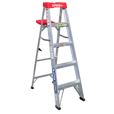 Escalera 2 en 1 tijera-recta de aluminio Cuprum