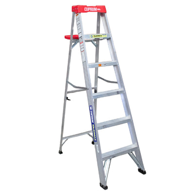 Escalera 2 en 1 tijera-recta de aluminio Cuprum