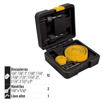 SIERRA COPA PRETUL (TRUPER) 15 PIEZAS P/INSTALAR CERRADURAS #KIT-14P (26037)