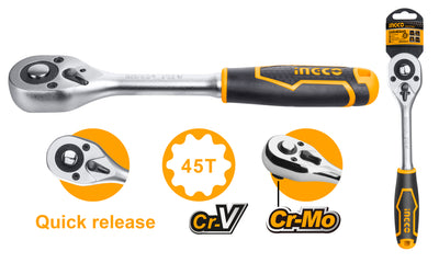 LLAVE CHICHARRA INGCO 1/4 MANGO ANTIDESLIZANTE # HRTH0814