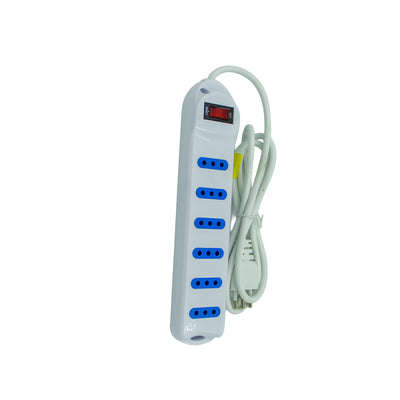 Alargador de 6 Tomas C/Interruptor 5M Blanco (30/30) STANFORD