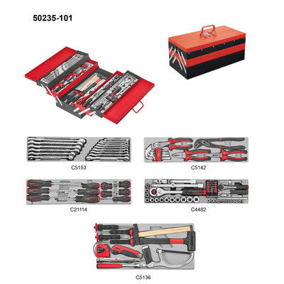 CAJA DE 4 BANDEJAS, 101 HERRAMIENTAS (50235-101)