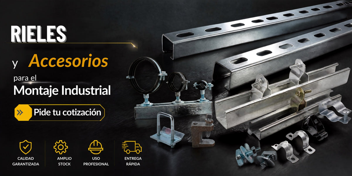 Rieles tipo perfil C y Unistrut para canalización eléctrica