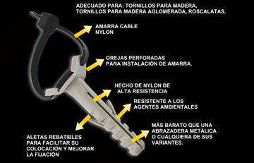 TARUGO DE NYLON PARA AMARRA MAMUT