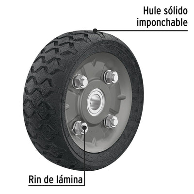 RUEDA P/CARRO T/ YEGUA COMPLETA PRETUL (TRUPER) IMPONCHABLE 6 # RD-62  (45480)