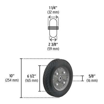 RUEDA P/CARRO T/ YEGUA COMPLETA PRETUL (TRUPER) IMPONCHABLE 10 # RD-102  (45035)