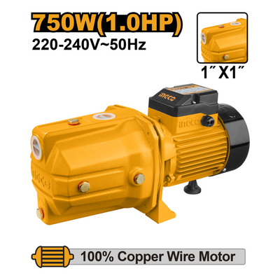 BOMBA AGUA INGCO AUTOCEBANTE INDUSTRIAL 750 WATTS - 1,0 HP  # JP07508(OF)