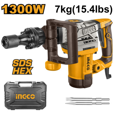 MARTILLO INGCO DEMOLEDOR  1300 WATTS  PESO 7 KG  #PDB130018  (C)