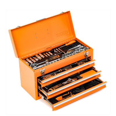 CAJA  INGCO METALICA C/HERRAMIENTAS JGO 132 PZAS #HTCS221321