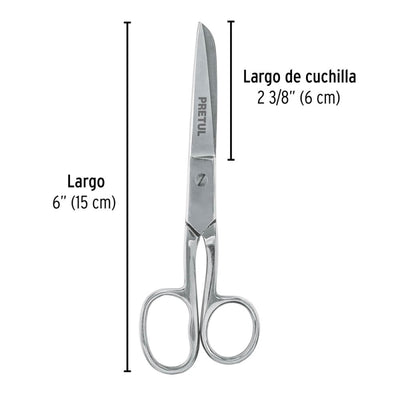 TIJERA PRETUL (TRUPER) P/COSTURA OJO GRANDE  6 #TP-8341-6  (23160)
