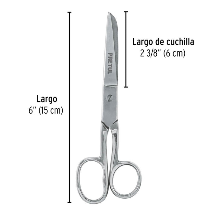 TIJERA PRETUL (TRUPER) P/COSTURA OJO GRANDE  6 #TP-8341-6  (23160)