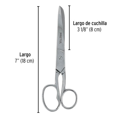 TIJERA PRETUL (TRUPER) P/COSTURA OJO GRANDE 7 #TP-8341-7  (23162)