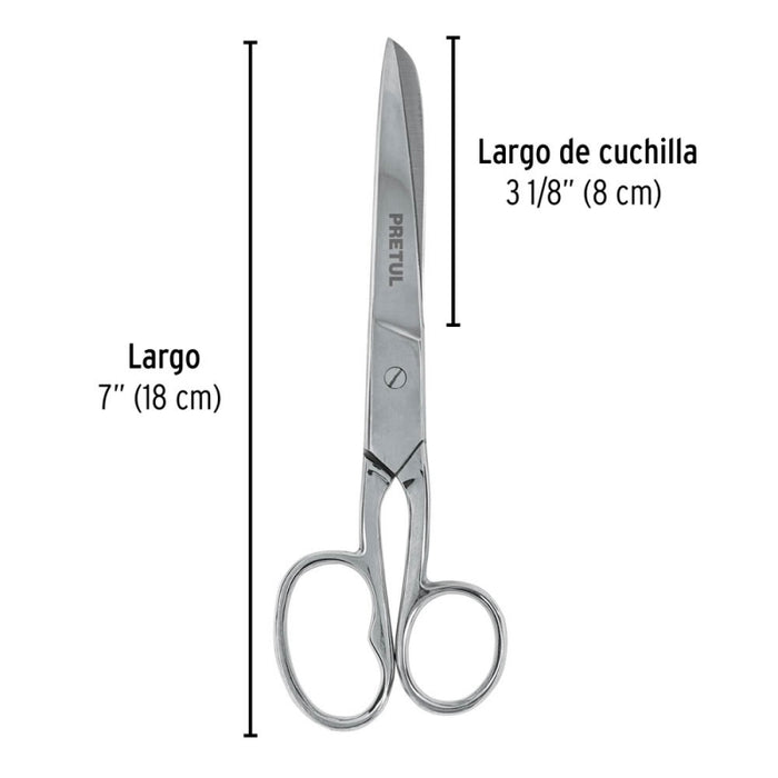 TIJERA PRETUL (TRUPER) P/COSTURA OJO GRANDE 7 #TP-8341-7  (23162)