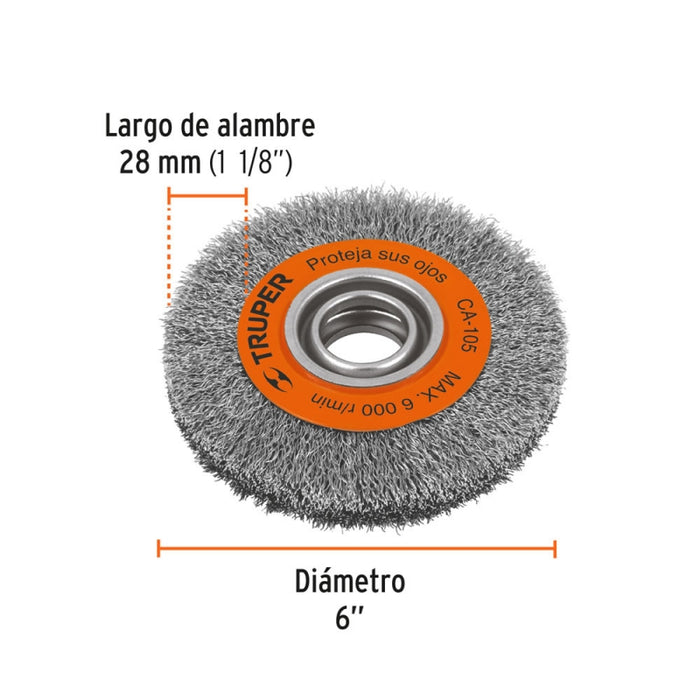 ESCOBILLA TRUPER CIRCULAR DIAM 6 P/ESMERIL FINA 13/16 #CA-105  (11523)