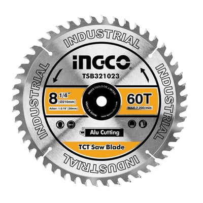 DISCO DE SIERRA CIRCULAR INGCO P/ALUMINIO 60 DTS. 210MM-8.1/4 # TSB321023