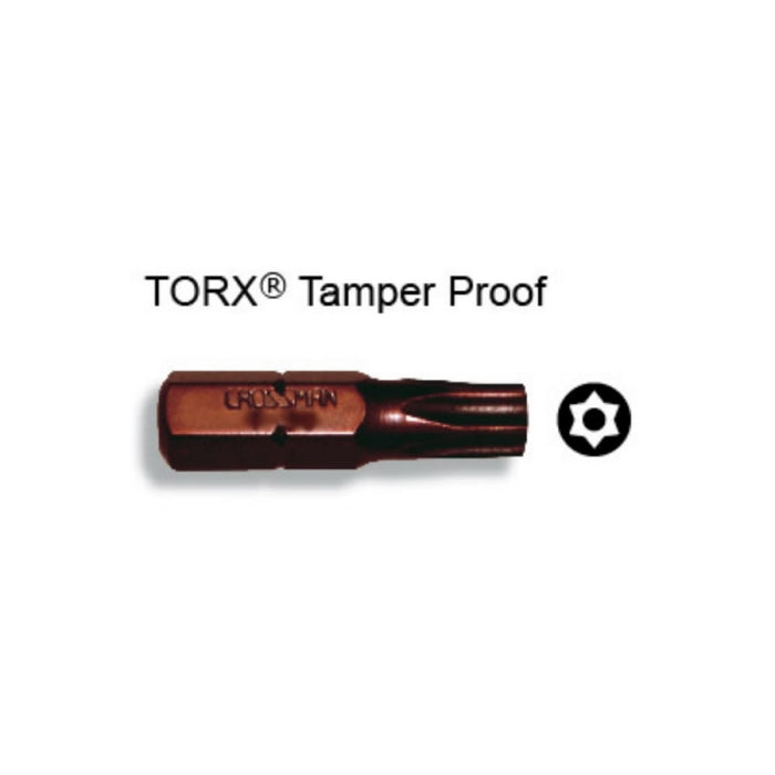 PUNTA CROSSMAN MAGNET. TORX TAMPER PROOF T-15 1/4 X 25MM # 44-327 (10 UNI.)(OF)