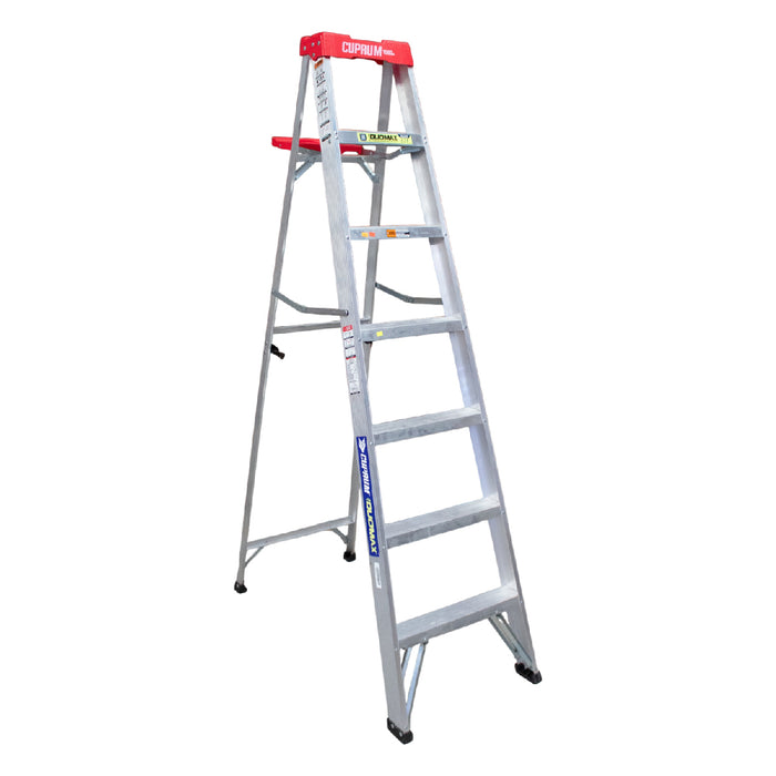 Escalera 2 en 1 Tijera-Recta de Aluminio 2,13 m - 7 Peldaños - Cuprum
