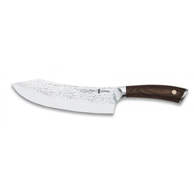 CUCHILLO TRES CLAVELES  FORJADO #1028 CURVO SAKURA COCINA 20 CMS.