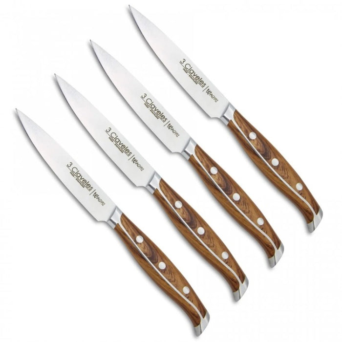 CUCHILLO TRES CLAVELES CHULETERO #1048 WAGYU JGO. 4 PZS. 11,5 CM