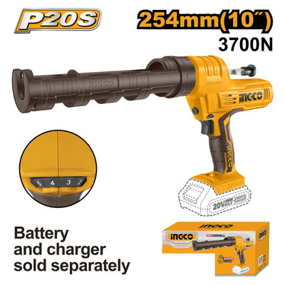 PISTOLA CALAFATERA INDUSTRIAL INGCO INALAMB.20V S/BATERIA Y S/CARGADOR #CCGLI2001