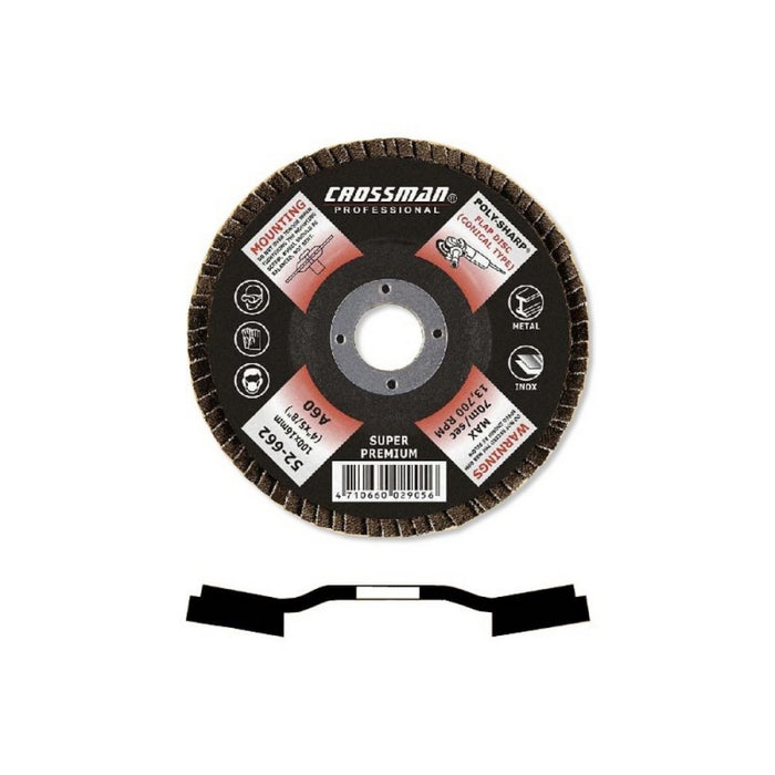 DISCO OXIDO ALUM. CROSSMAN CONICO 115X22,2 G.120 #52-675(OF)