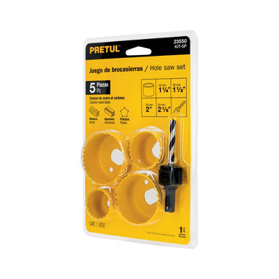 SIERRA COPA PRETUL (TRUPER) 5 PIEZAS P/INSTALAR CERRADURAS #KIT-5P  (23550)