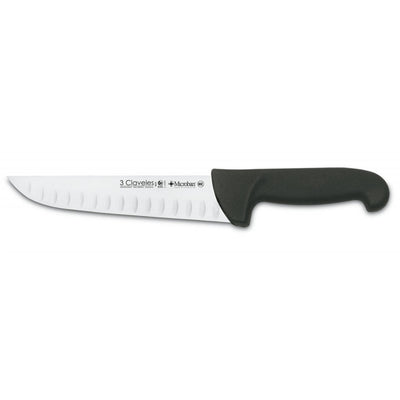 CUCHILLO TRES CLAVELES # 8074 ALVE- PROFLEX 20CMS MGO.NEGRO CARNICERO(OF)