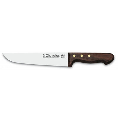 CUCHILLO TRES CLAVELES # 1084 INOX MGO MAD 20CMS CARNICERO