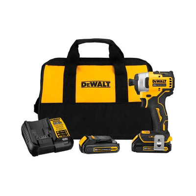 ATORNILLADOR DE IMPACTO ATOMIC 20V | 2 BATERÍAS DE 2.0AH + CARGADOR + BOLSO DE TRASLADO DEWALT