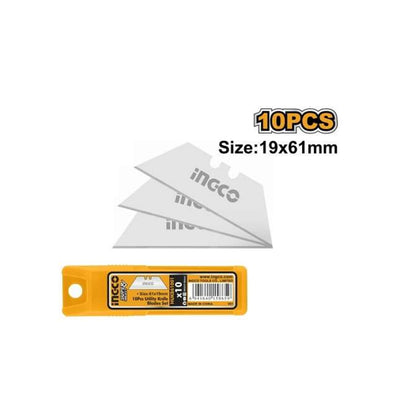 HOJA REPTO. CUCHILLO CARTONERO INGCO 61 X 19 MM JGO.10 PZS # HUKB61001