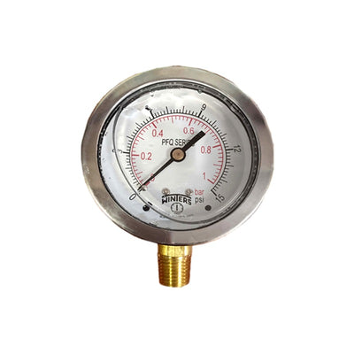 MANOMETRO WINTERS # PFQ800 1/4 NPT C/GLIC.INF 0/15 PSI/BAR