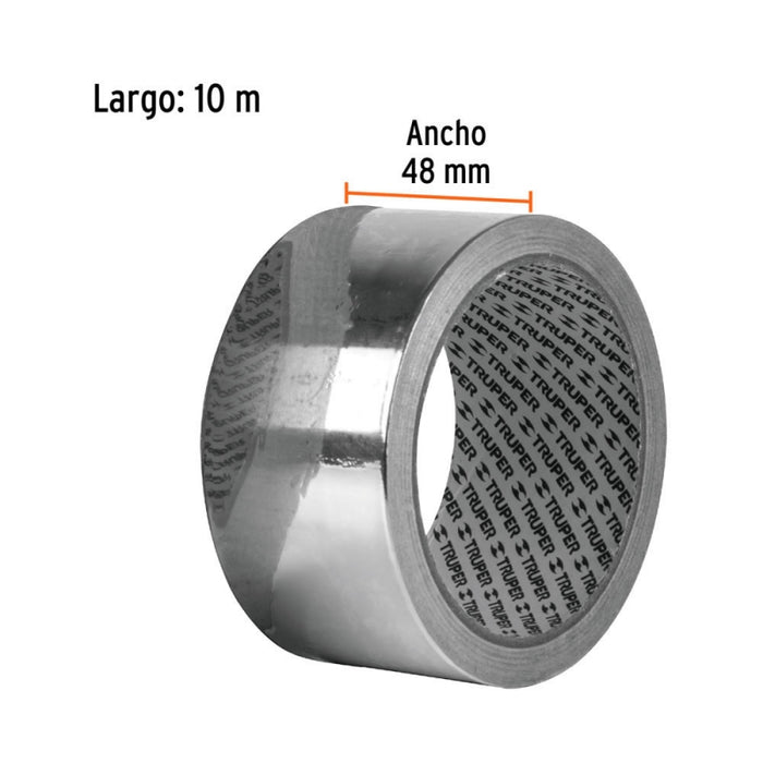 CINTA DE ALUMINIO TRUPER 10 MT X 48 MM # CALU-10 (CALU-9)  (12611)