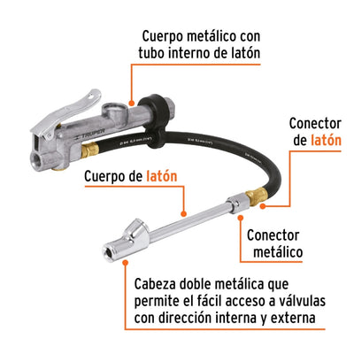 INFLADOR CALIBRADOR TRUPER PROF. CABEZA DOBLE #INFCA  (19028)