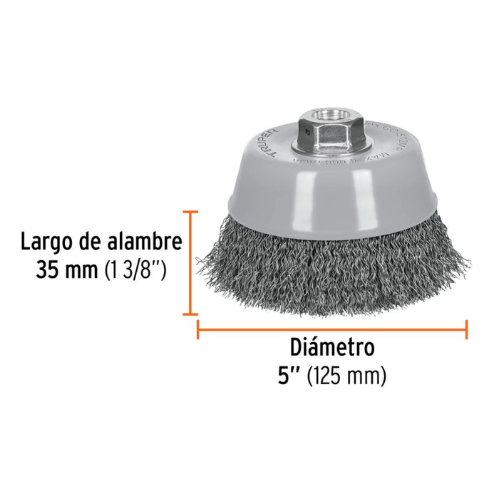 ESCOBILLA TRUPER DE COPA 5 P/ESMERIL EJE 5/8 MULTI-ROSCA #CO-512MR (100859)