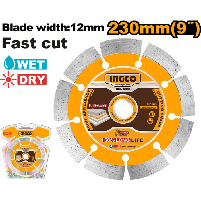 DISCO DIAMANTADO SEGMENTADO INGCO (9") 230X22,2MM #DMD0123013