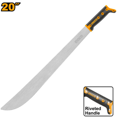 MACHETE INGCO ACERO CARBONO 20" PARA AGRICULTURA, JARDINERIA #HMPS0120