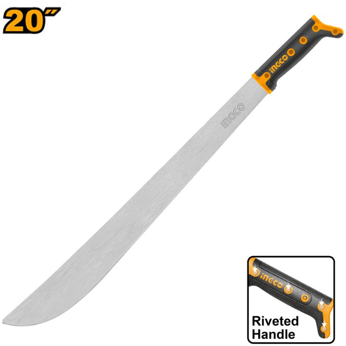 MACHETE INGCO ACERO CARBONO 20" PARA AGRICULTURA, JARDINERIA #HMPS0120