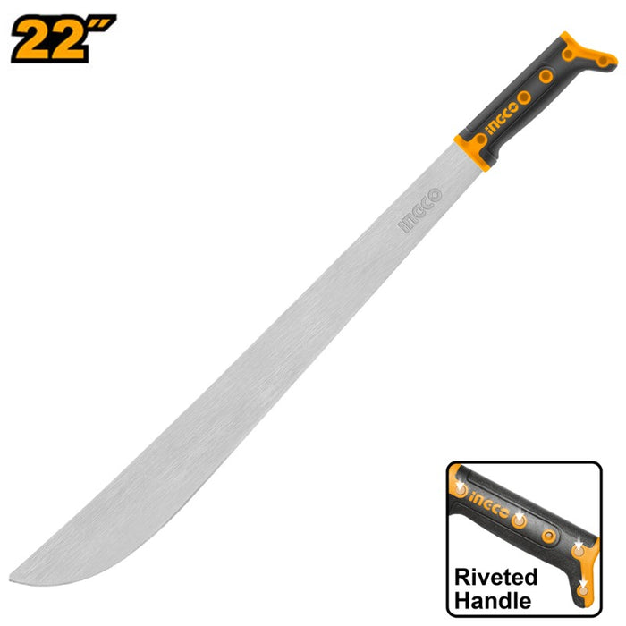 MACHETE INGCO ACERO CARBONO 22" PARA AGRICULTURA, JARDINERIA #HMPS0122