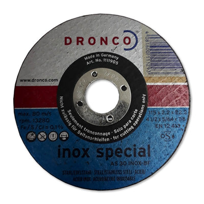 DISCO CORTAR DRONCO ACERO INOX.115 MM X 2,2 MM  AS30 (OF)