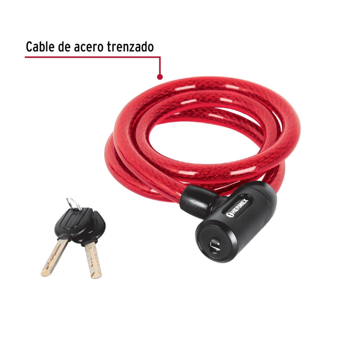 CANDADO DE CABLE HERMEX-TRUPER C/LLAVE DE PUNTOS  15MM #CB-15  (43920)