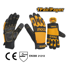 Guantes Mecanico Ingco Microfibra Xl # Hgmg02-Xl