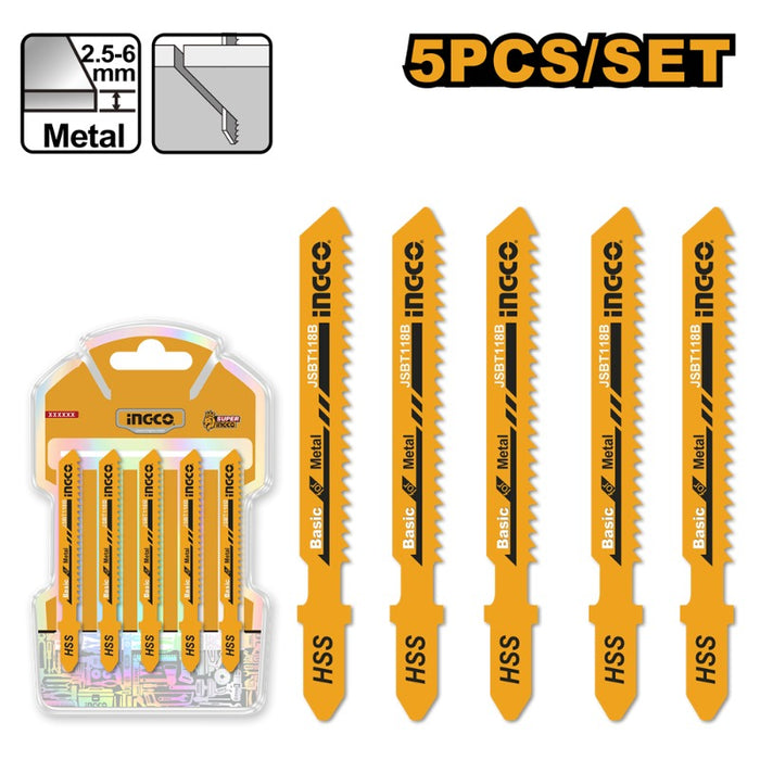 HOJA SIERRA CALADORA INGCO  P/ METAL JGO.5 PZAS. # JSBT118B