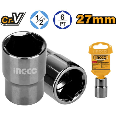 LLAVE DADO INGCO 6 PTA 1/2 DR  27 MM # HHAST12271