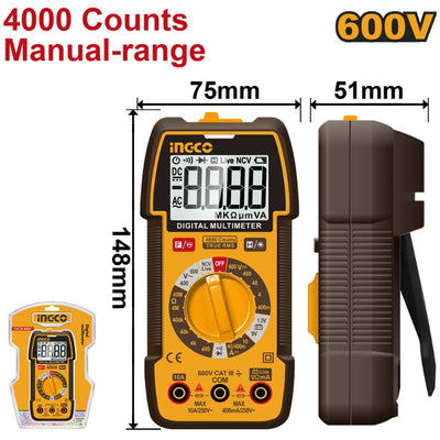 MULTITESTER INGCO DIGITAL  INDUSTRIAL 600V #  DM36002