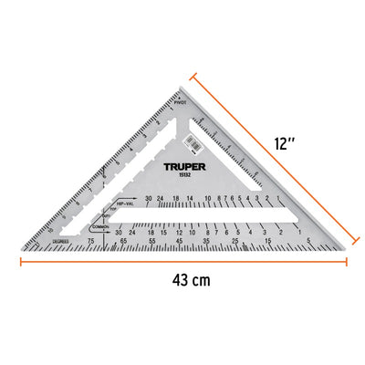 ESCUADRA DE ALUMINIO TRUPER PARA MURO DE YESO 12  ET-12A  (15132)