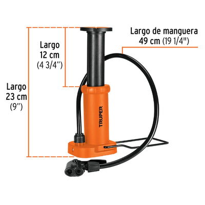 BOMBIN TRUPER DE PEDAL SOPORTE METALICO ABATIBLE  60 PSI # BOPE-60  (101667)