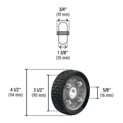 RUEDA P/CARRO T/ YEGUA PRETUL (TRUPER)  IMPONCHABLE 4.1/2 # RD-41  (45476)
